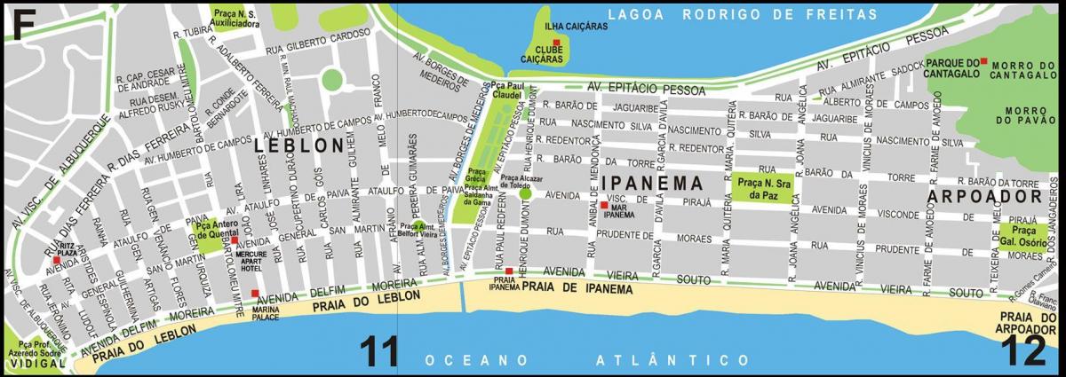 leblon de Rio de Janeiro carte