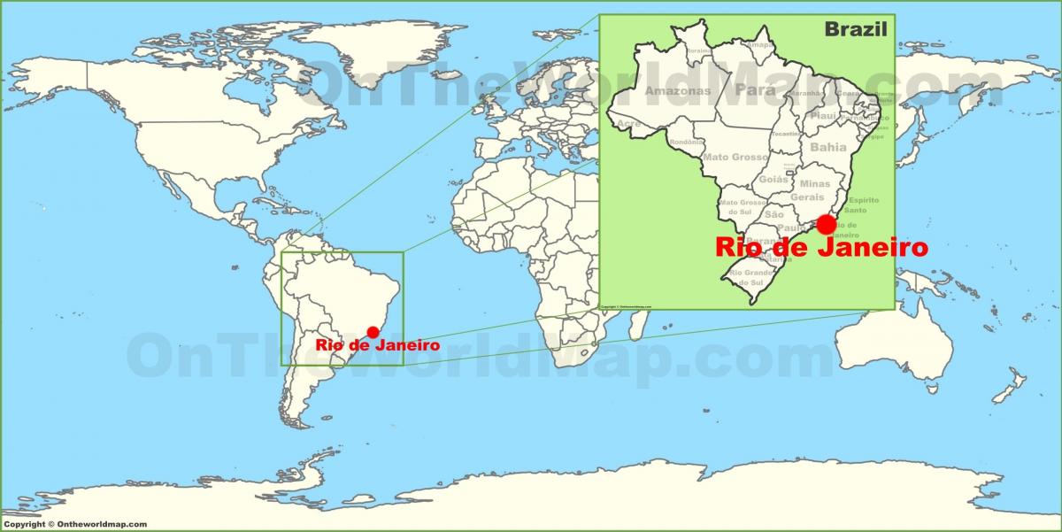 carte du monde de Rio de Janeiro, brésil