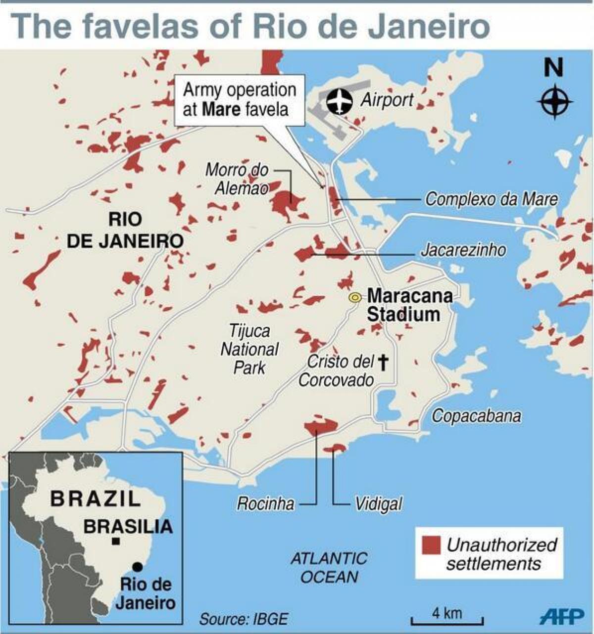 favela de Rio de Janeiro carte