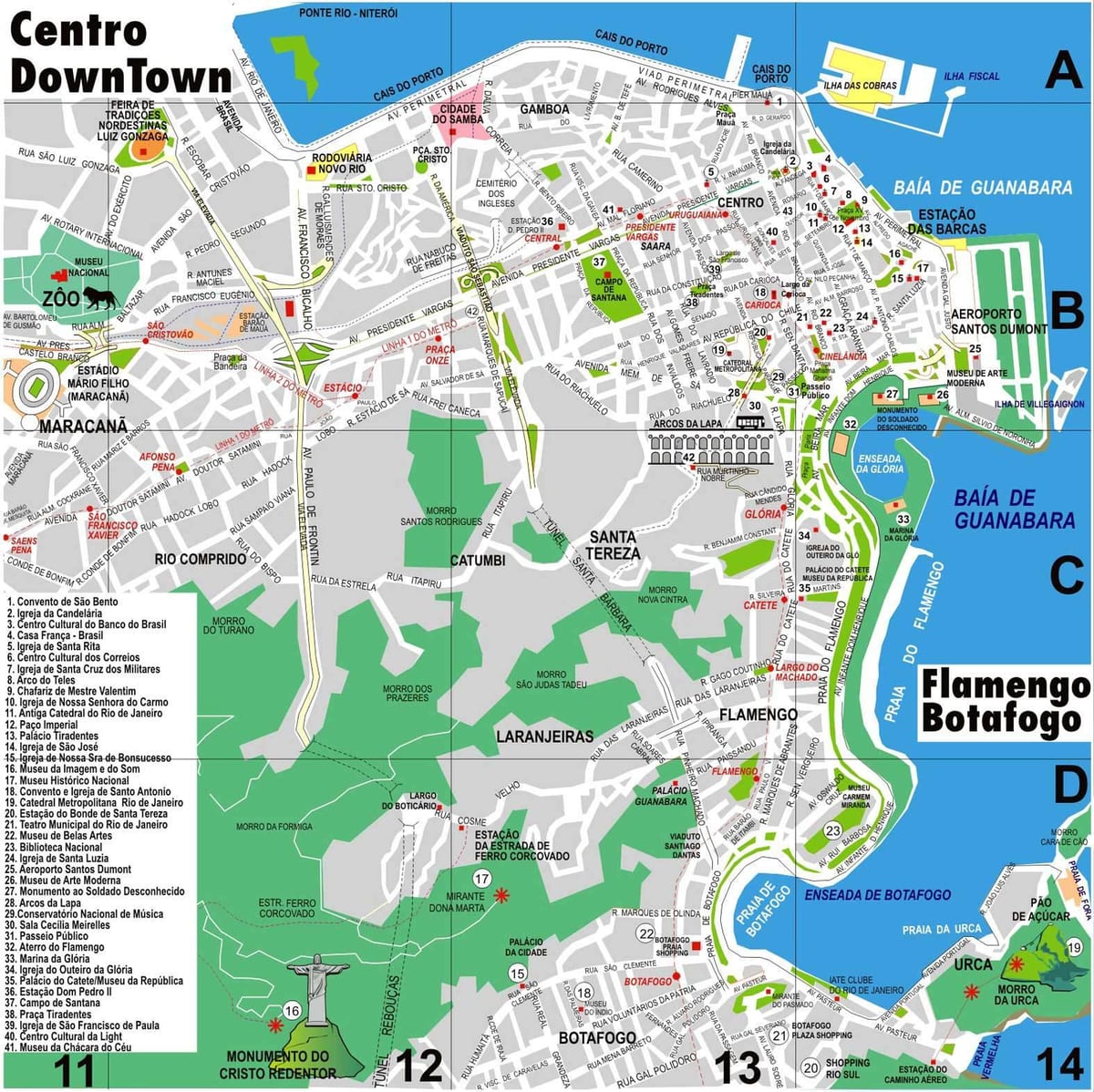 une carte de Rio