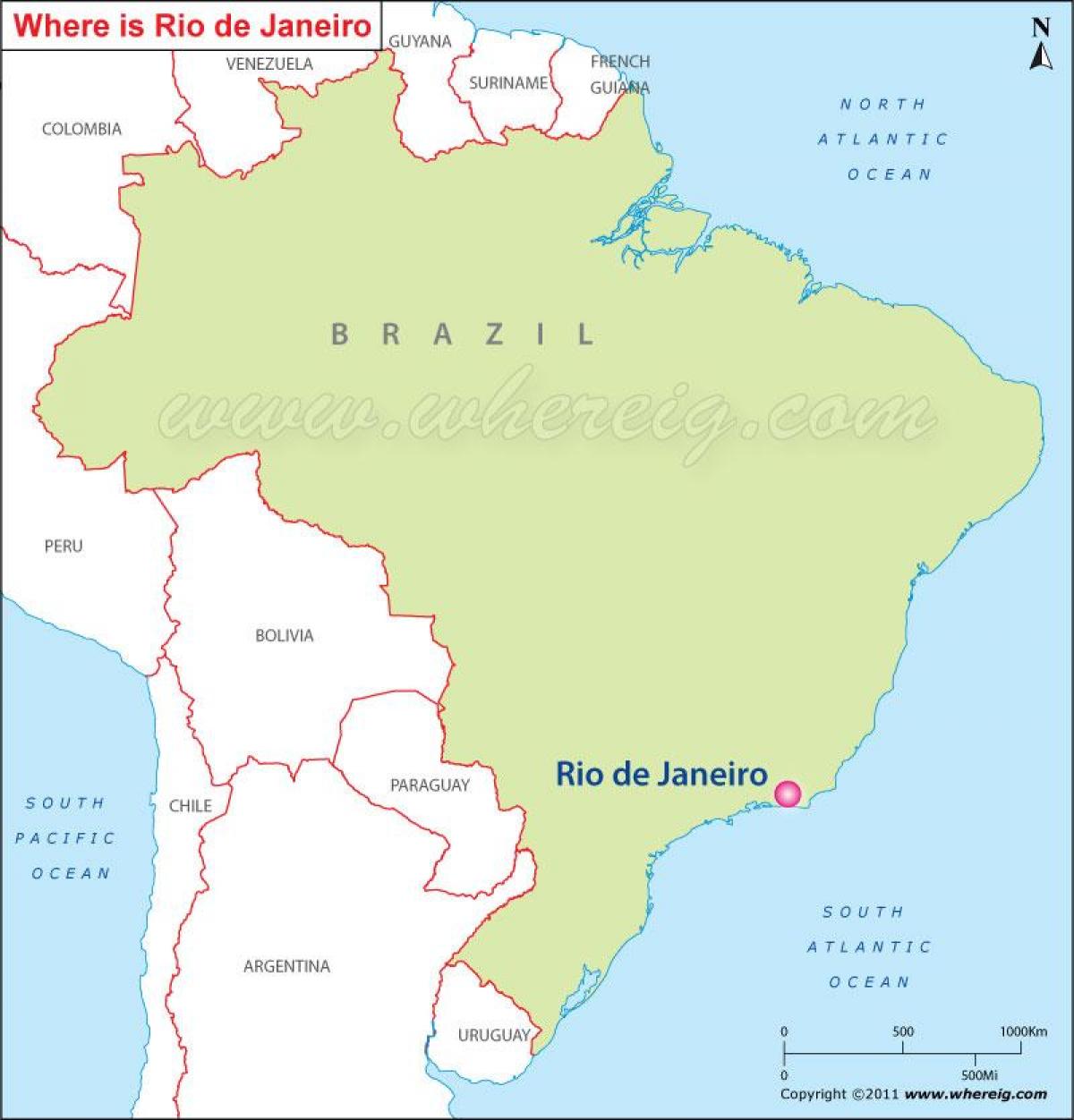spectacle de Rio de Janeiro, sur une carte,