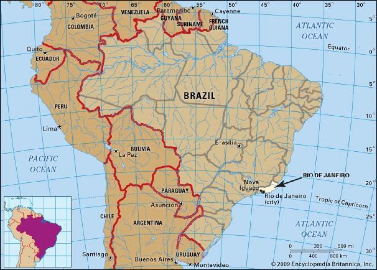 où est Rio de Janeiro, situé sur la carte