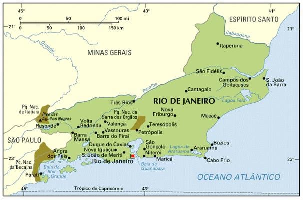 coordonnées de la carte de Rio de Janeiro