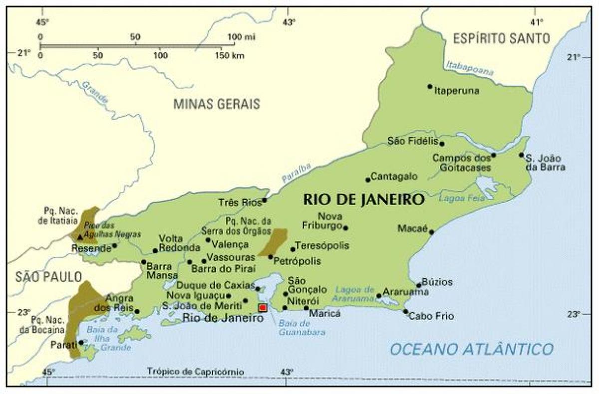 coordonnées de la carte de Rio de Janeiro