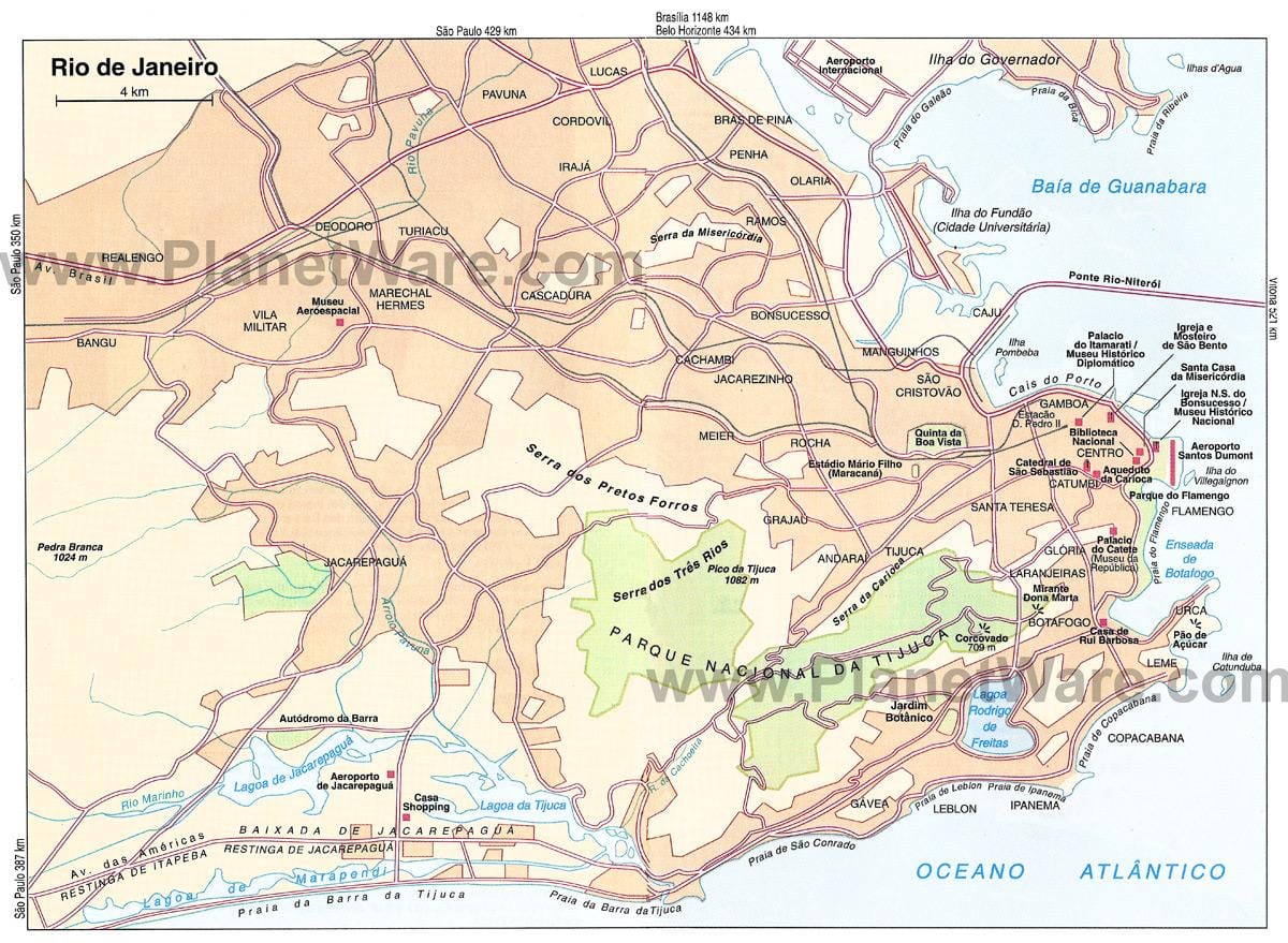la carte de Rio de Janeiro le terminal de croisière