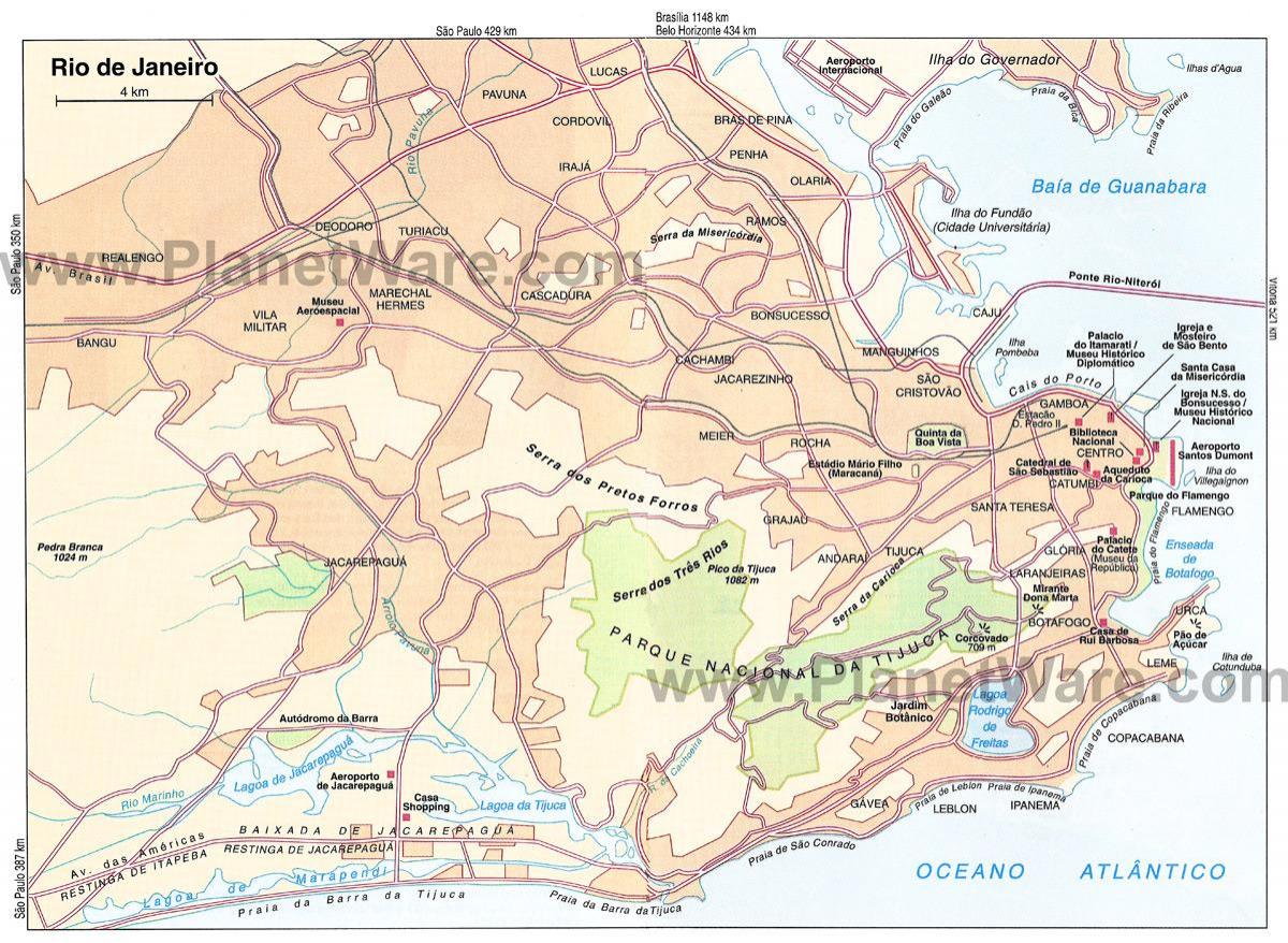 la carte de Rio de Janeiro le terminal de croisière