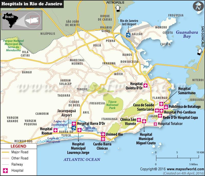 Rio de Janeiro à l'hôpital de la carte