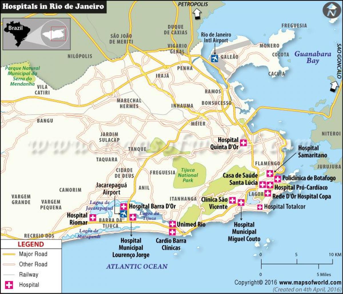 Rio de Janeiro à l'hôpital de la carte